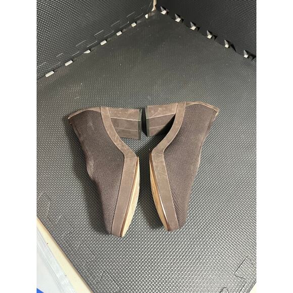 EILEEN FISHER SHOES/PUMPS SIGNY‎ KNIT BROWN SIZE 8.5 BLOCK HEELS - Picture 5 of 8